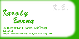 karoly barna business card